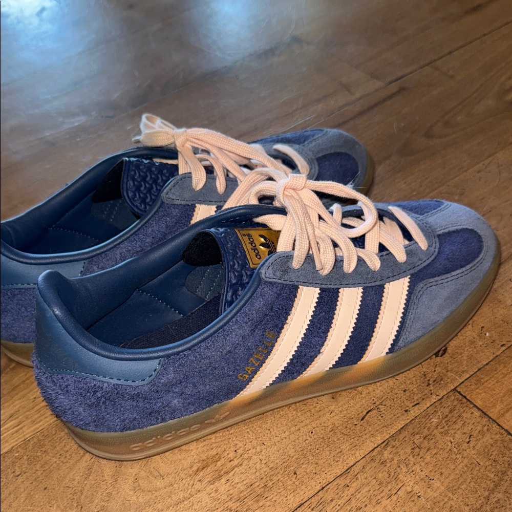 Adidas Navy and Cream Gazelle Sneakers
